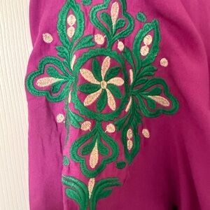 Purple dress with Green Embroidery